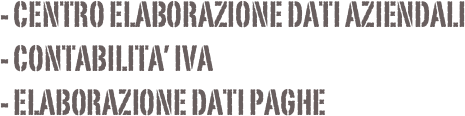 centro elaborazione dati aziendali
contabilita’ iva
elaborazione dati paghe